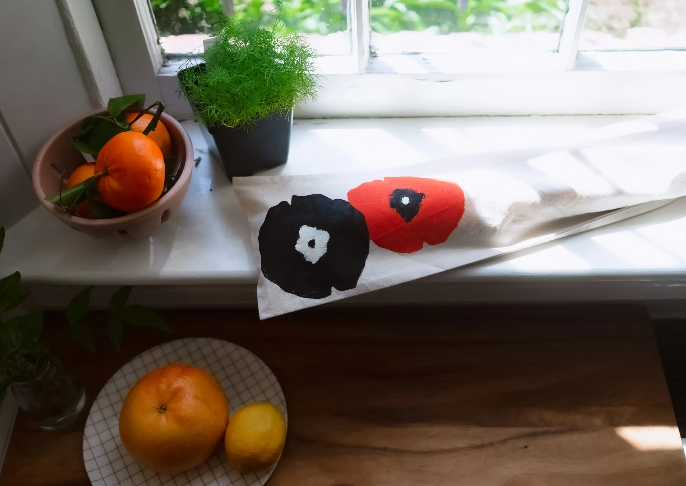 100% Cotton Poppy Baguette Bag