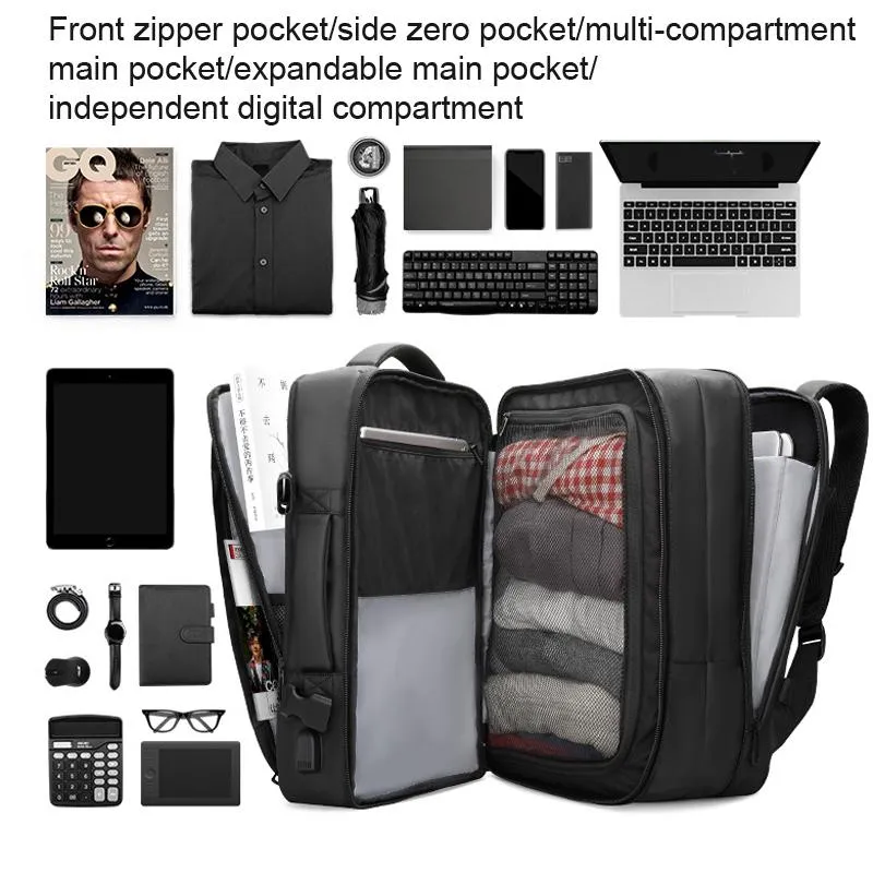 17.3 Inch Men Large Capacity Oxford Cloth Computer Backpack - Ordinary Style