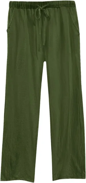 Barrel Pants for Women Winter Nice Business Capris with Pockets Fleece Lined Elastic Waist