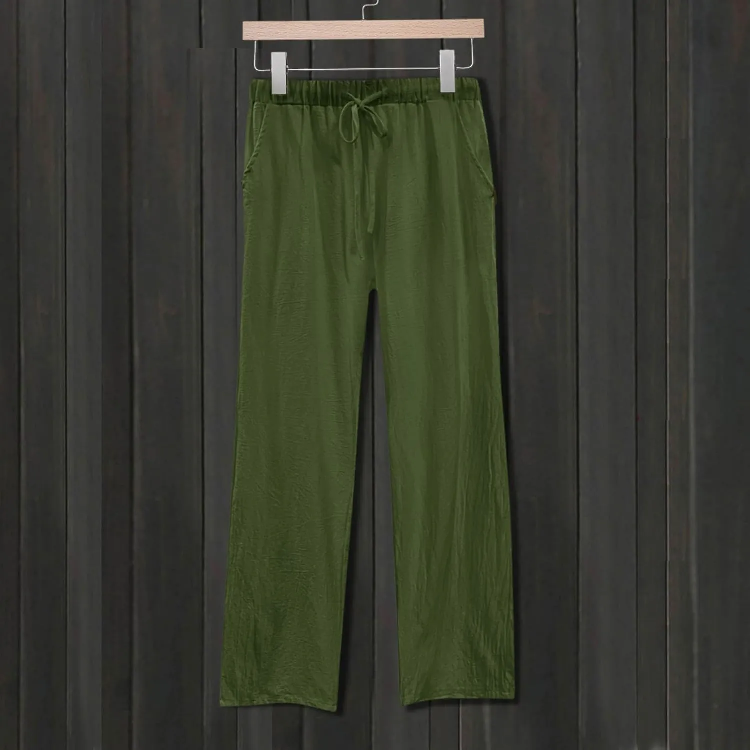 Barrel Pants for Women Winter Nice Business Capris with Pockets Fleece Lined Elastic Waist