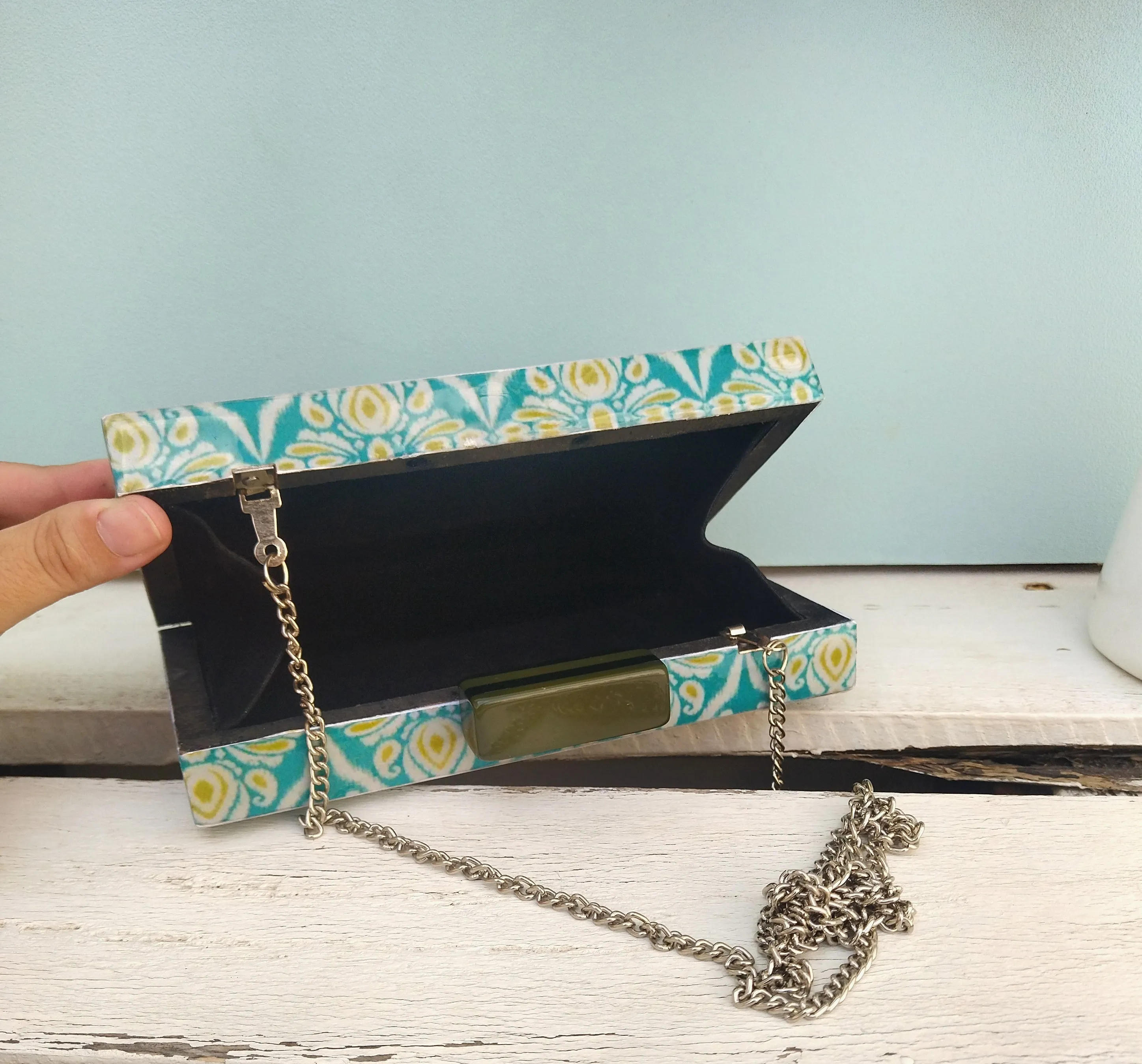 Boho Turquoise Clutch Bag