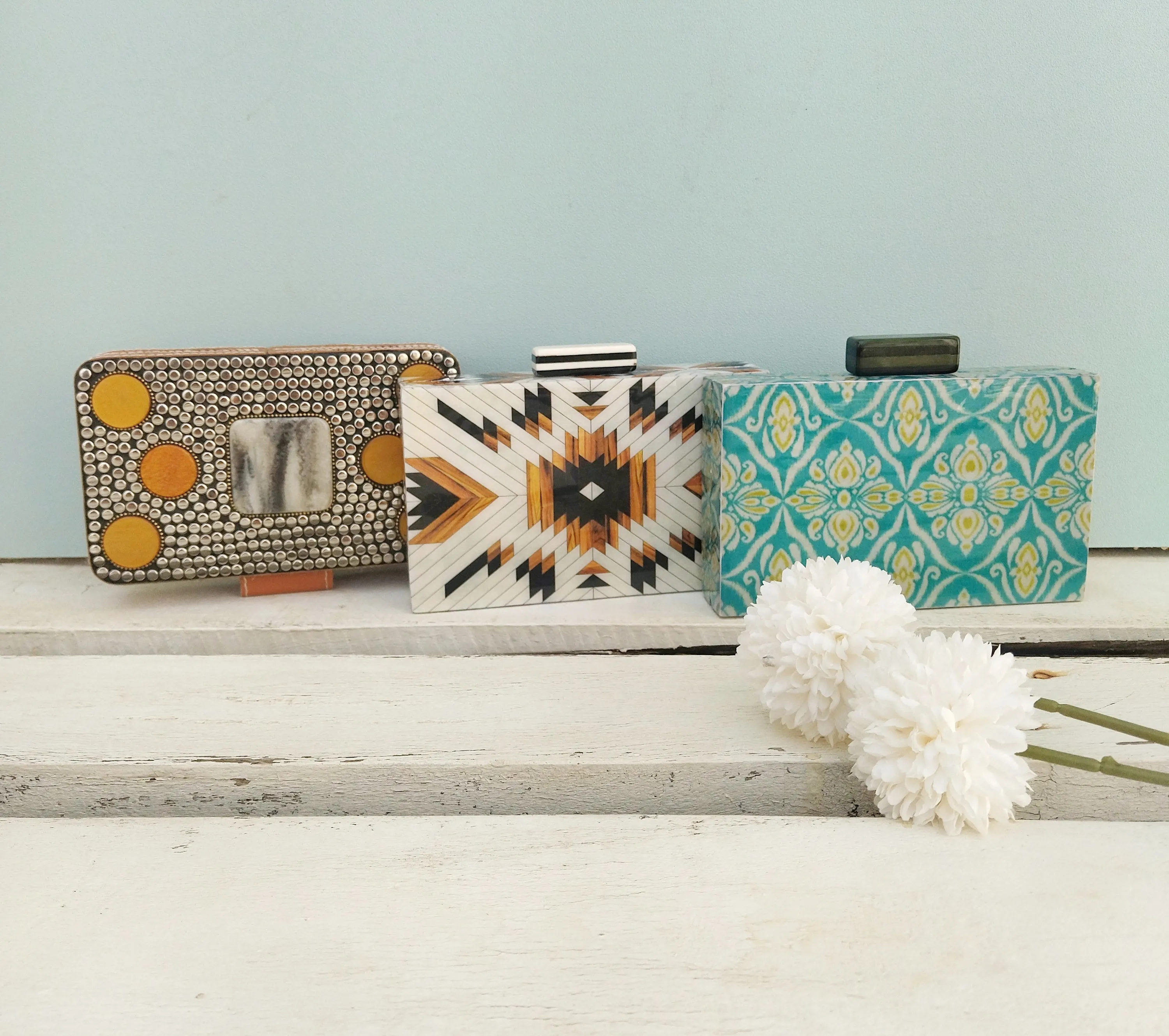 Boho Turquoise Clutch Bag