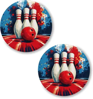 Bowling Pin Button 2.25 inch 2-Pack  Pinback Button for Jeans Pants Shirt Backpack  Sport Pins for Clothes Hat Cap ID45000