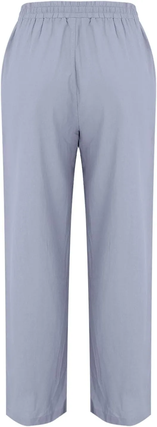 Cargo Pants for Women Winter Adjustable Travel Thermal with Pockets Wide Leg Straight Leg