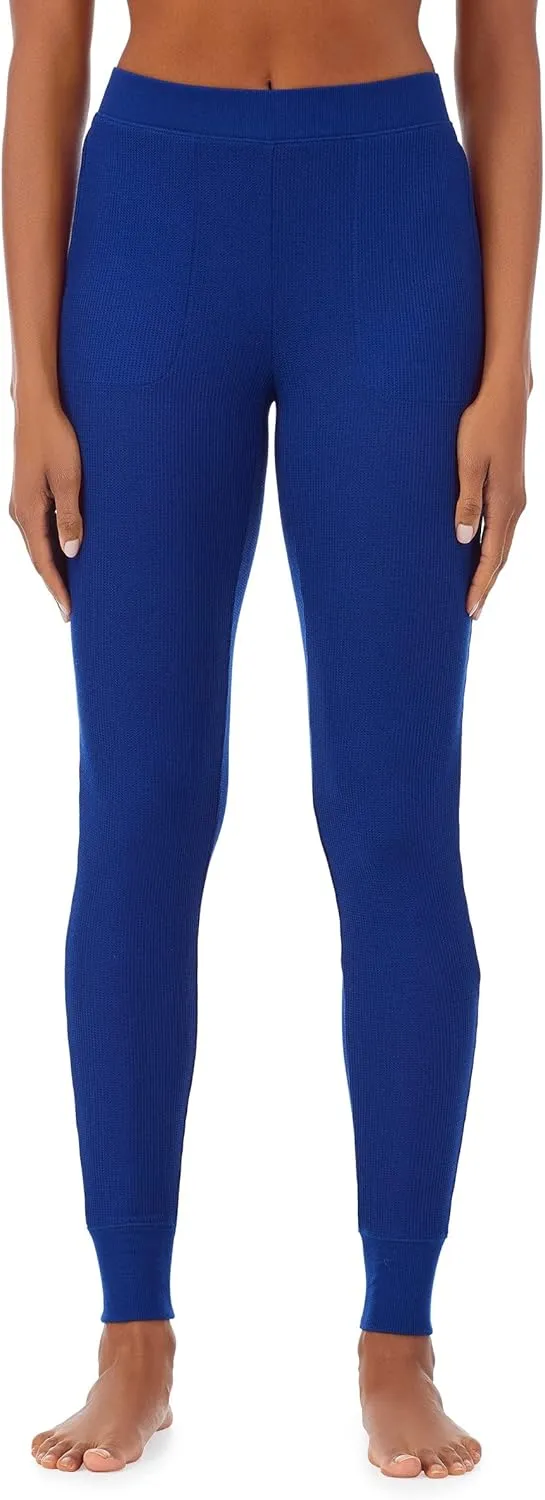 Cuddl Duds Softwear with Stretch Leggings for Women - Soft Lightweight Base Layer Tights - Mid Rise Crossover Waistband