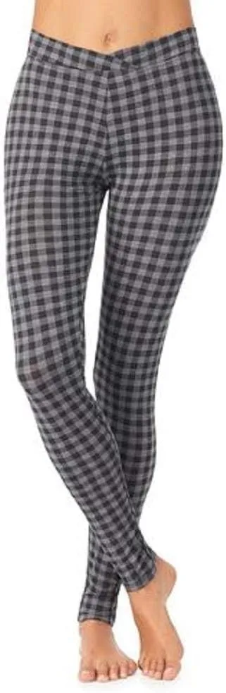 Cuddl Duds Softwear with Stretch Leggings for Women - Soft Lightweight Base Layer Tights - Mid Rise Crossover Waistband