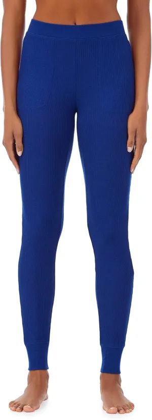 Cuddl Duds Softwear with Stretch Leggings for Women - Soft Lightweight Base Layer Tights - Mid Rise Crossover Waistband