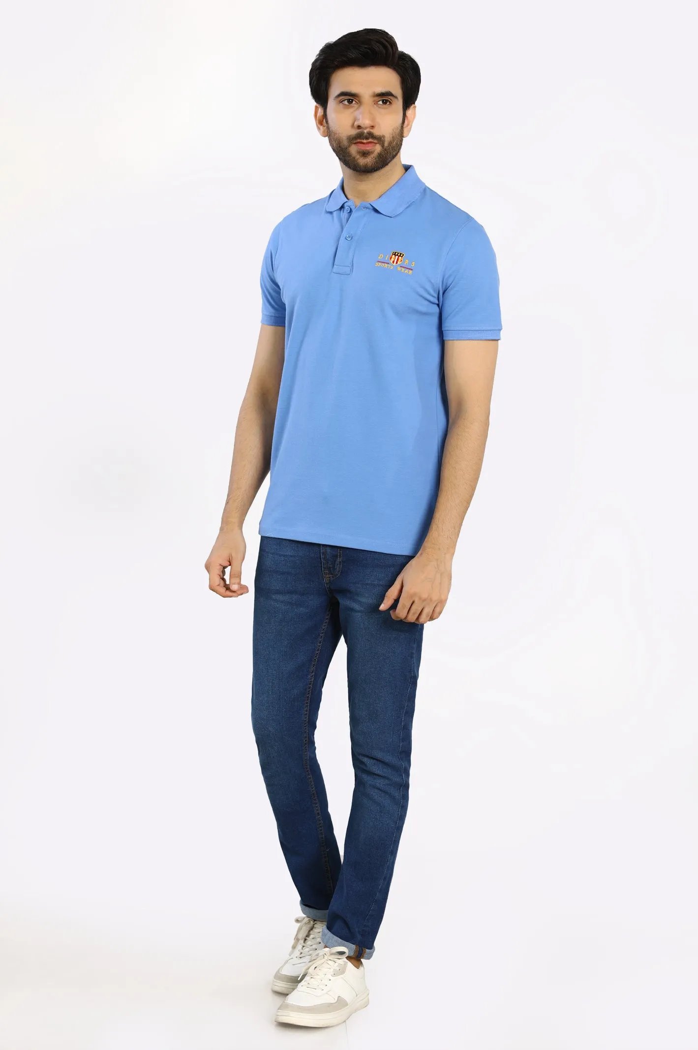 Flat Knit Collar Polo