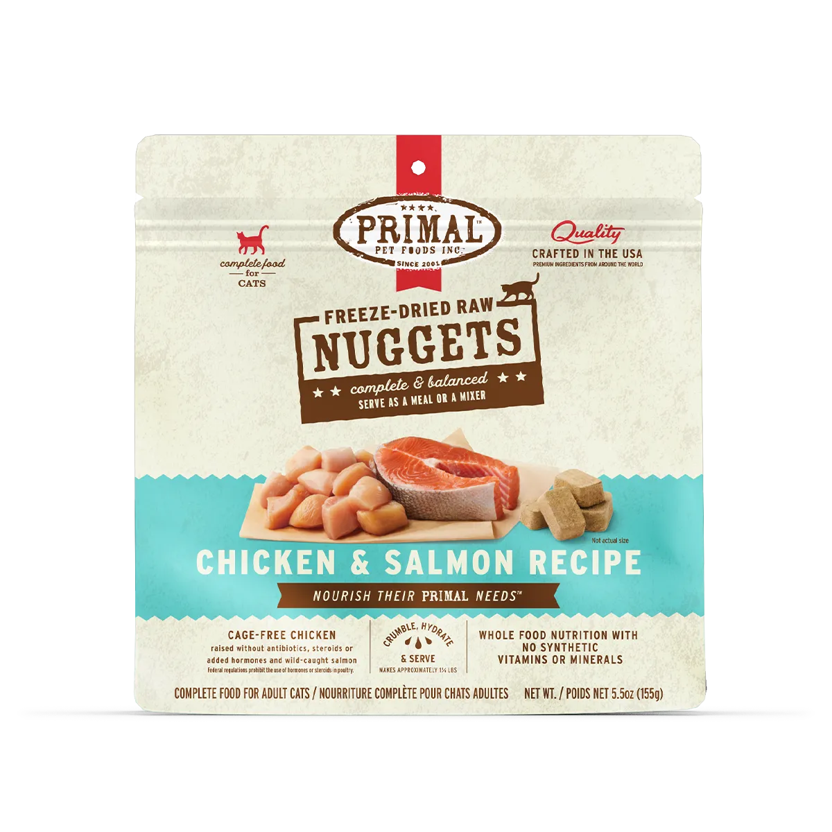 Freeze-Dried Raw Nuggets Cat Food <br> Chicken & Salmon Recipe