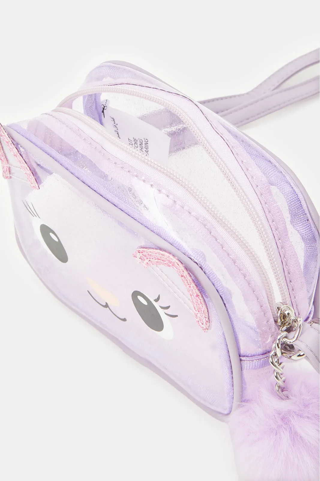 Girls Lilac Embellished Crossbody