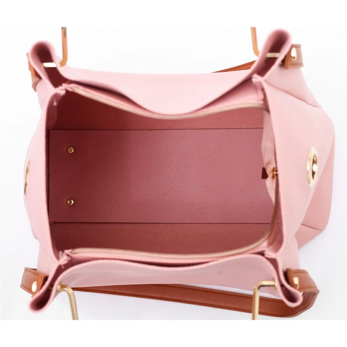 Guluded Leather Portable Handbag Black