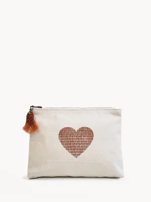 Hand Screen Printed Cotton Canvas Pouch | Love