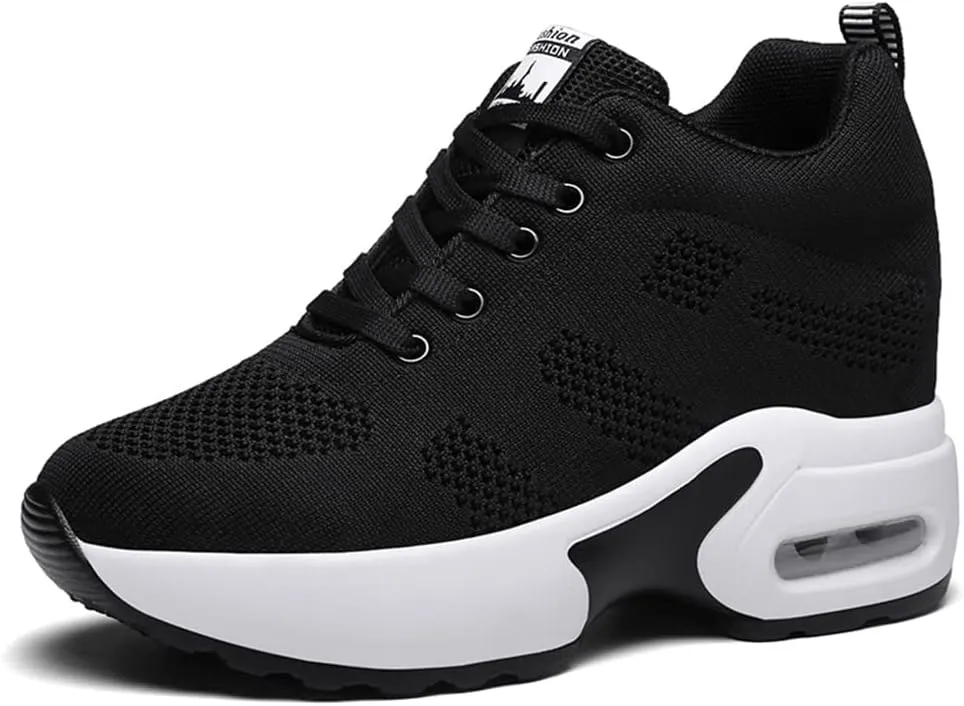 Ladies Jazz Shoes Lace Up Mesh Sneakers - Breathable Cushion Ladies Split Sole Sports Walking Dance Shoes Thick Sole