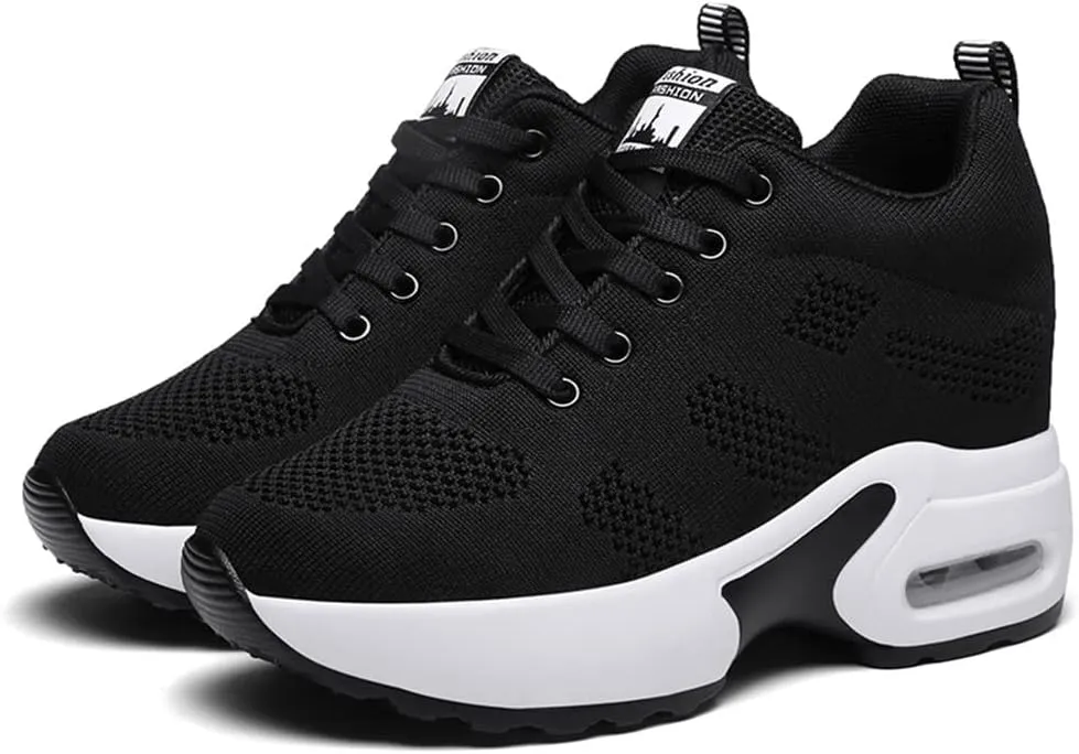 Ladies Jazz Shoes Lace Up Mesh Sneakers - Breathable Cushion Ladies Split Sole Sports Walking Dance Shoes Thick Sole