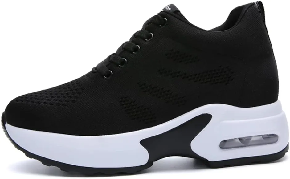 Ladies Jazz Shoes Lace Up Mesh Sneakers - Breathable Cushion Ladies Split Sole Sports Walking Dance Shoes Thick Sole