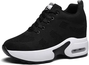 Ladies Jazz Shoes Lace Up Mesh Sneakers - Breathable Cushion Ladies Split Sole Sports Walking Dance Shoes Thick Sole