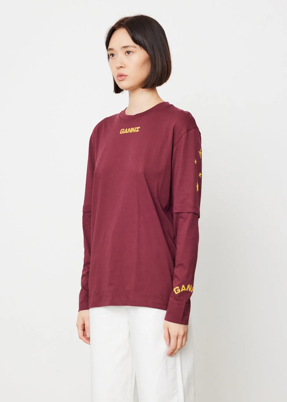 Light Jersey Layered Long Sleeve T-Shirt