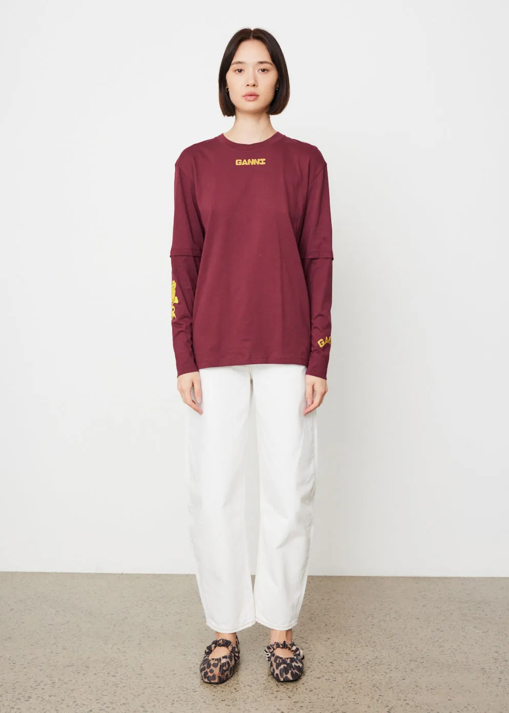 Light Jersey Layered Long Sleeve T-Shirt