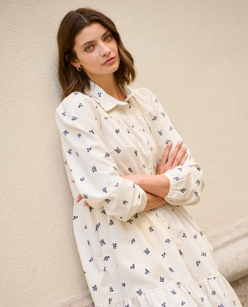 Part Two Nanena Blue Floral Short Dress