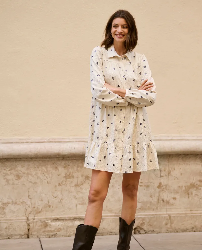 Part Two Nanena Blue Floral Short Dress