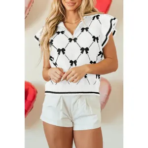 Preppy Vibes Bow Sweater