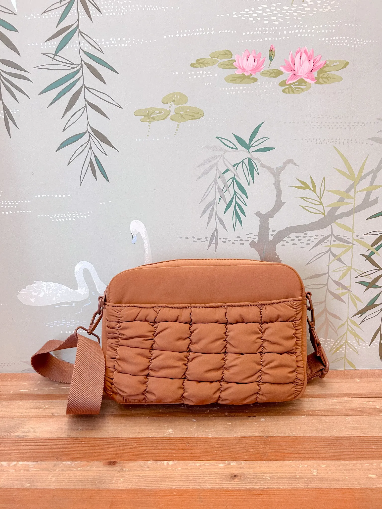 Quilted Crossbody Bag Brown