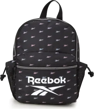 Reebok Women's Backpack - Lightweight Mini Essential Backpack - Small Casual Travel Bag for Women, Black Print Serena