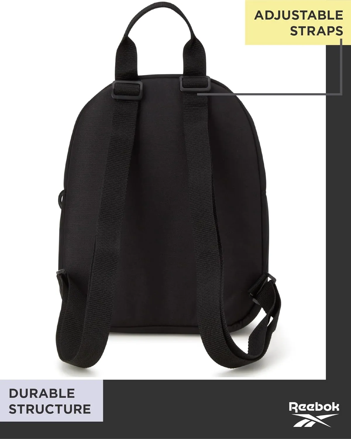 Reebok Women's Backpack - Lightweight Mini Essential Backpack - Small Casual Travel Bag for Women, Black Reagan