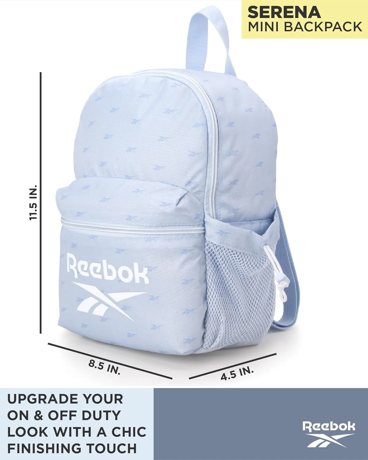 Reebok Women's Backpack - Lightweight Mini Essential Backpack - Small Casual Travel Bag for Women, Blue Serena