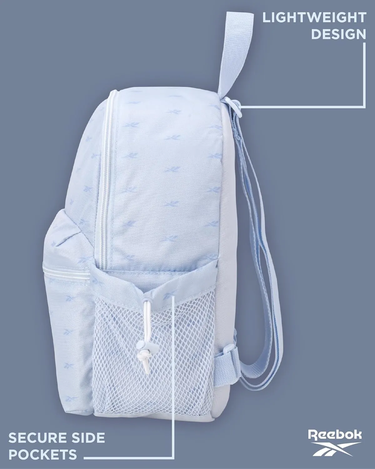 Reebok Women's Backpack - Lightweight Mini Essential Backpack - Small Casual Travel Bag for Women, Blue Serena