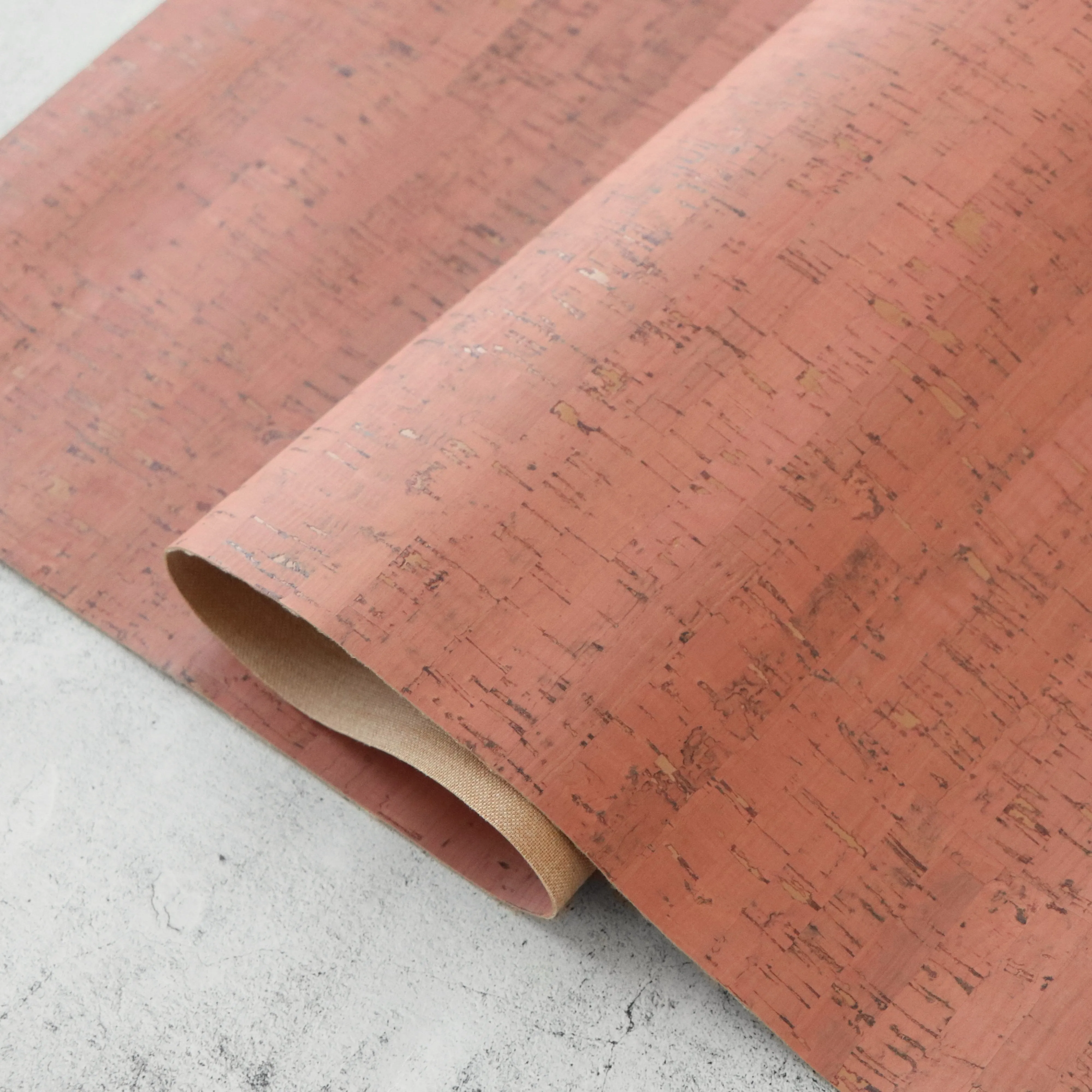 Rustic Coral Cork Fabric