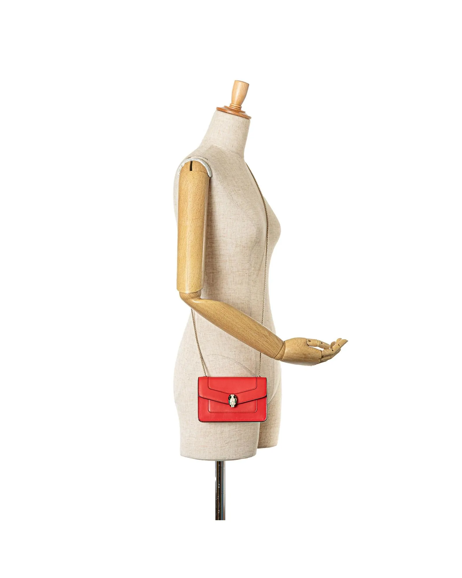 Serpenti Forever Leather Clutch with Chain