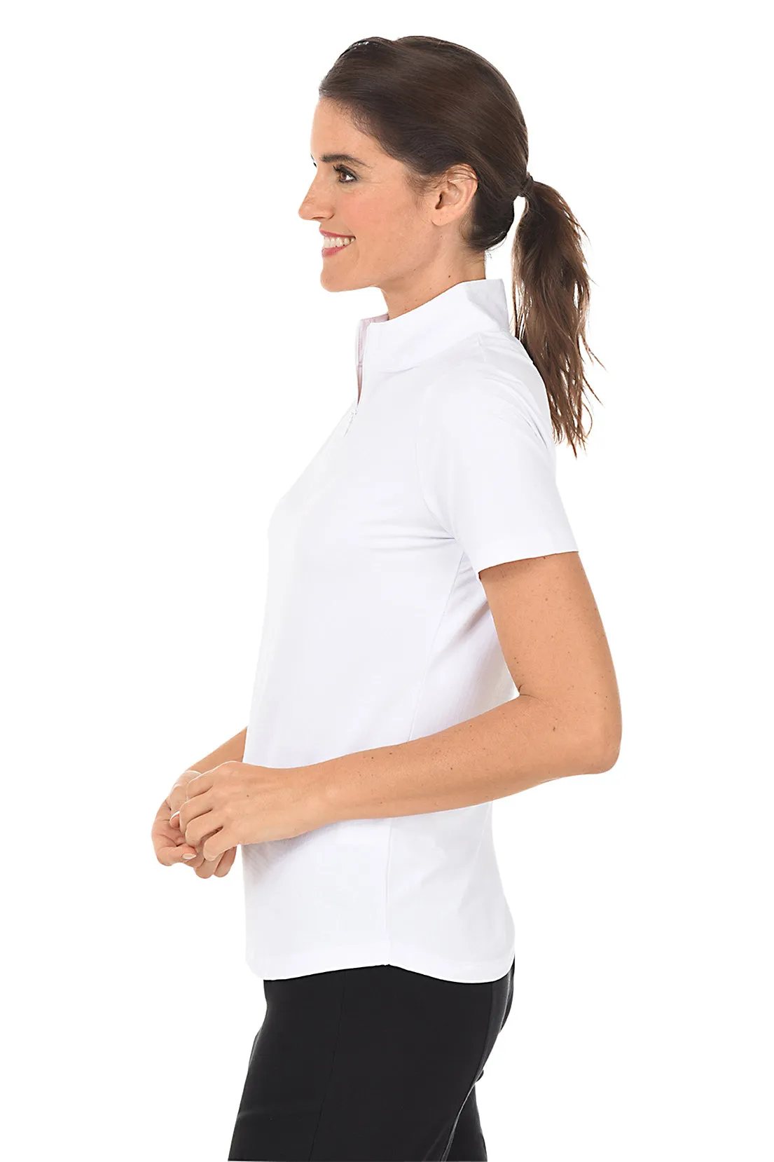 Short Sleeve Mock Neck UPF50  Sun Shirt