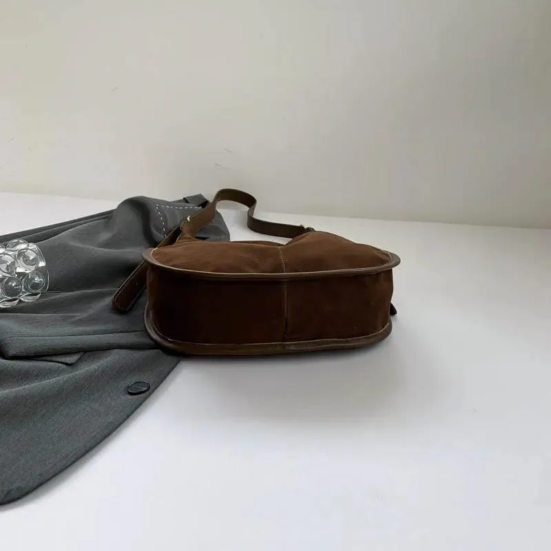 Shoulder Bags Hobo Women Winter Trend Handbags Suede Zip Leopard Purses