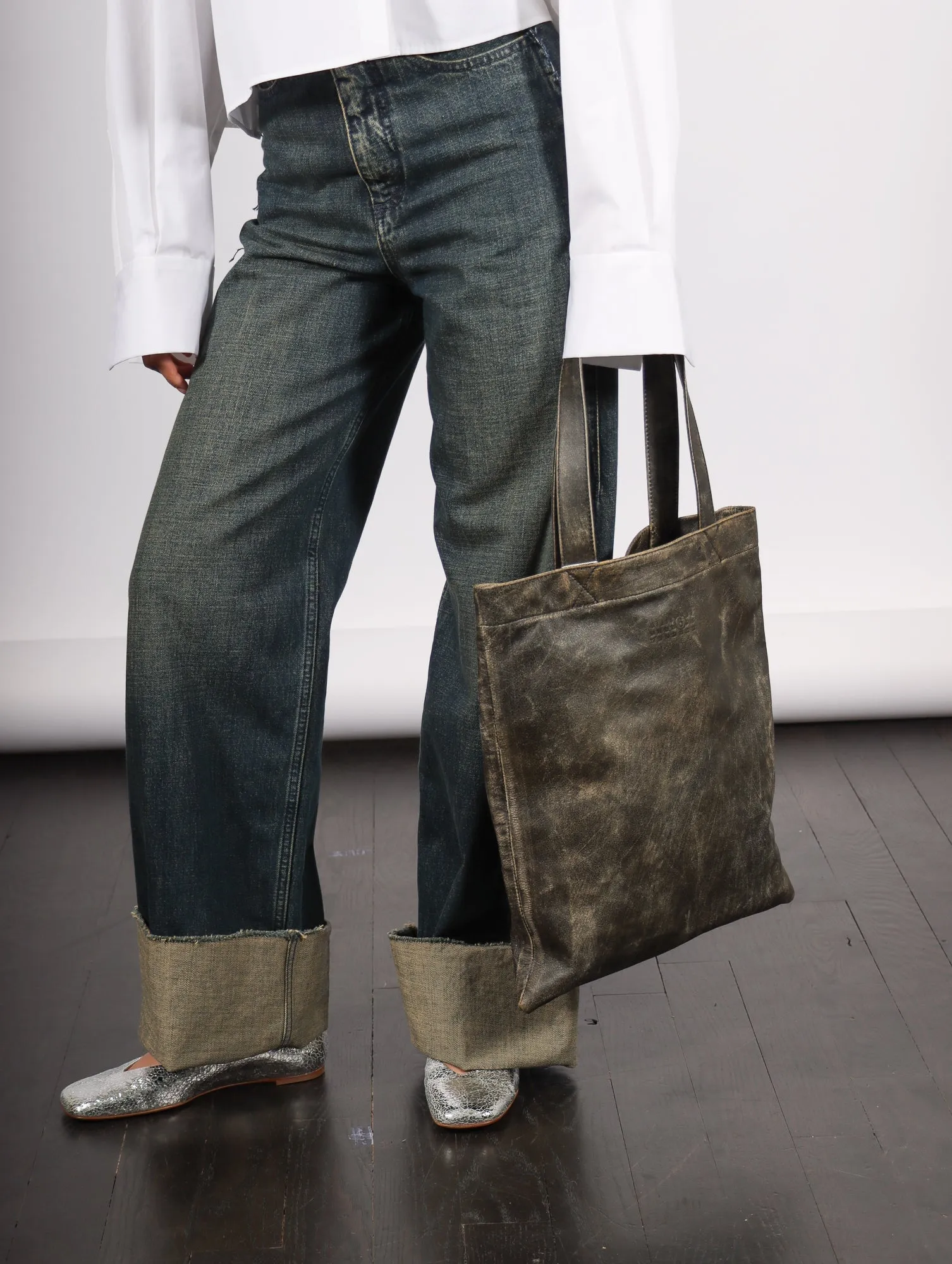 Simple Tote Bag in Black by MM6 Maison Margiela