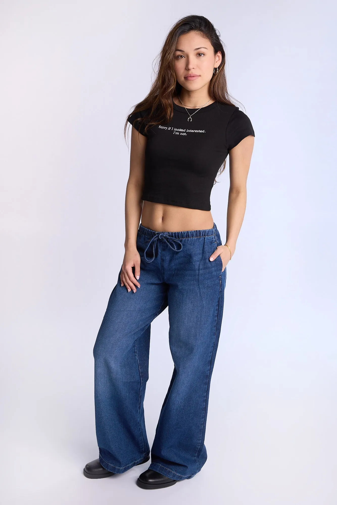 Sorry If I Look Interested I'm Not Graphic Baby Tee