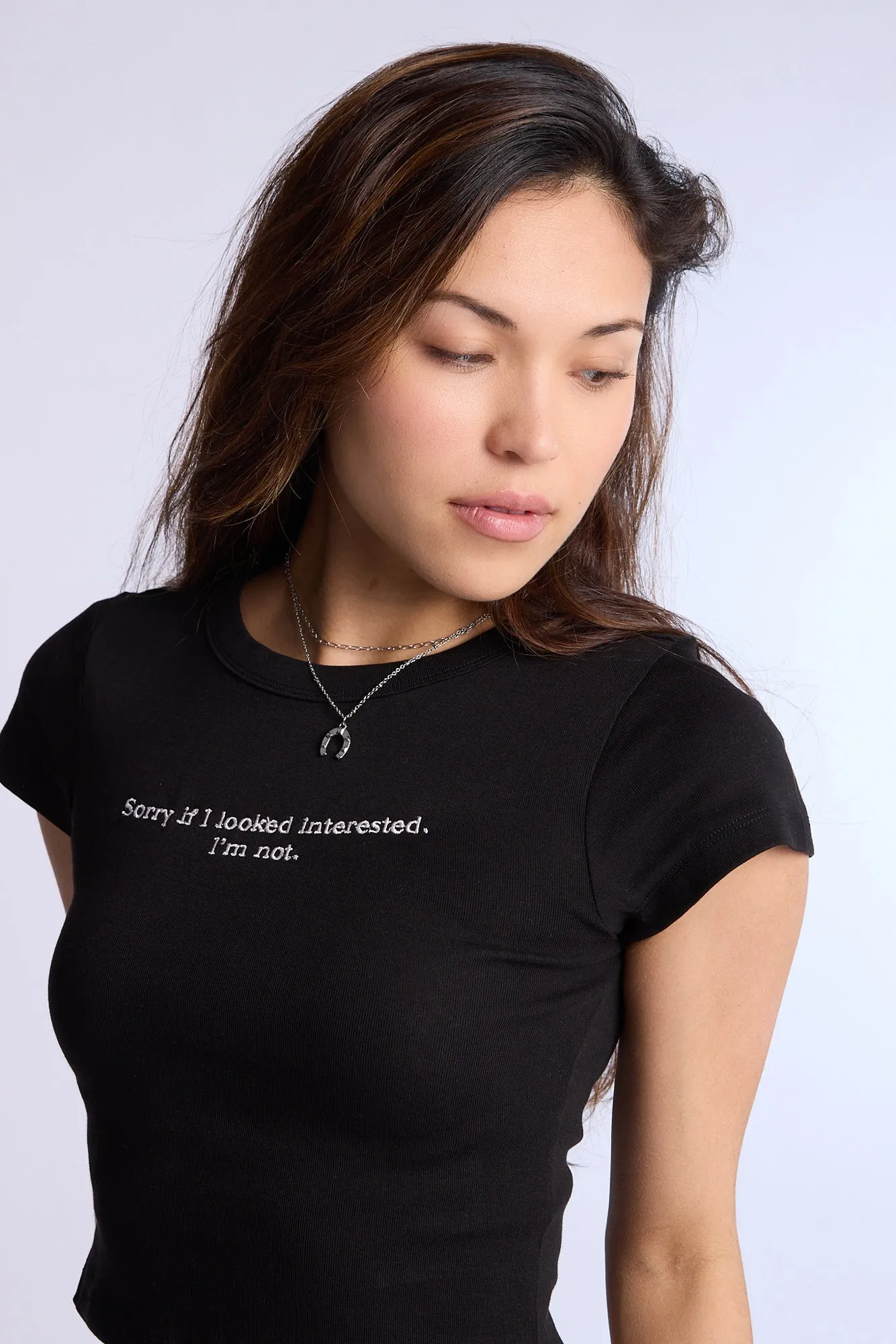Sorry If I Look Interested I'm Not Graphic Baby Tee