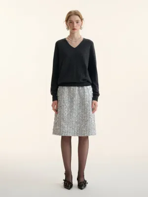 Spangle tweed skirt