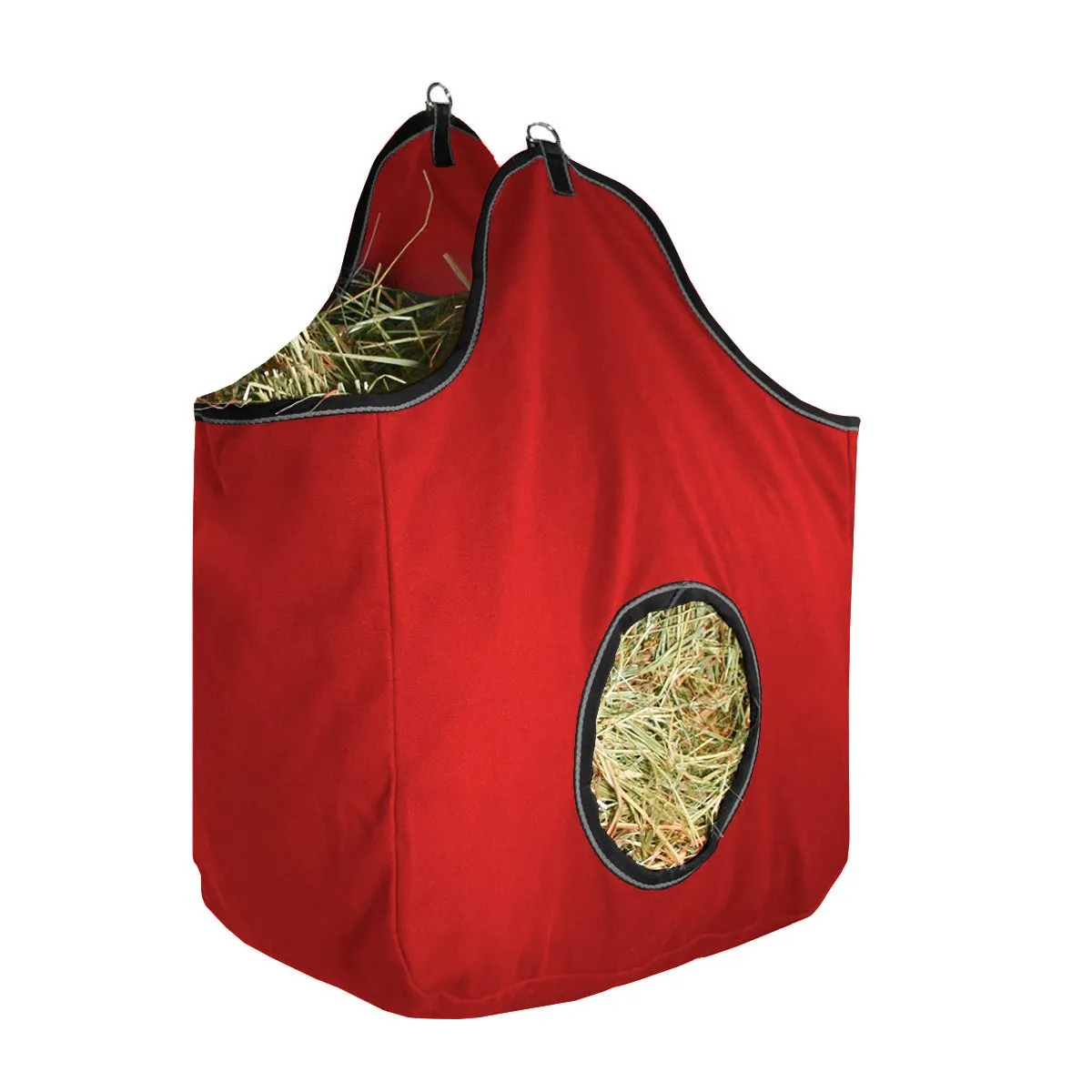 Tahoe Tack Pair of 2 Extra Wide 19" x 12" x 20" Canvas Hay Bags for Horses and Livestock Fits 3-4 Large Flakes of Hay