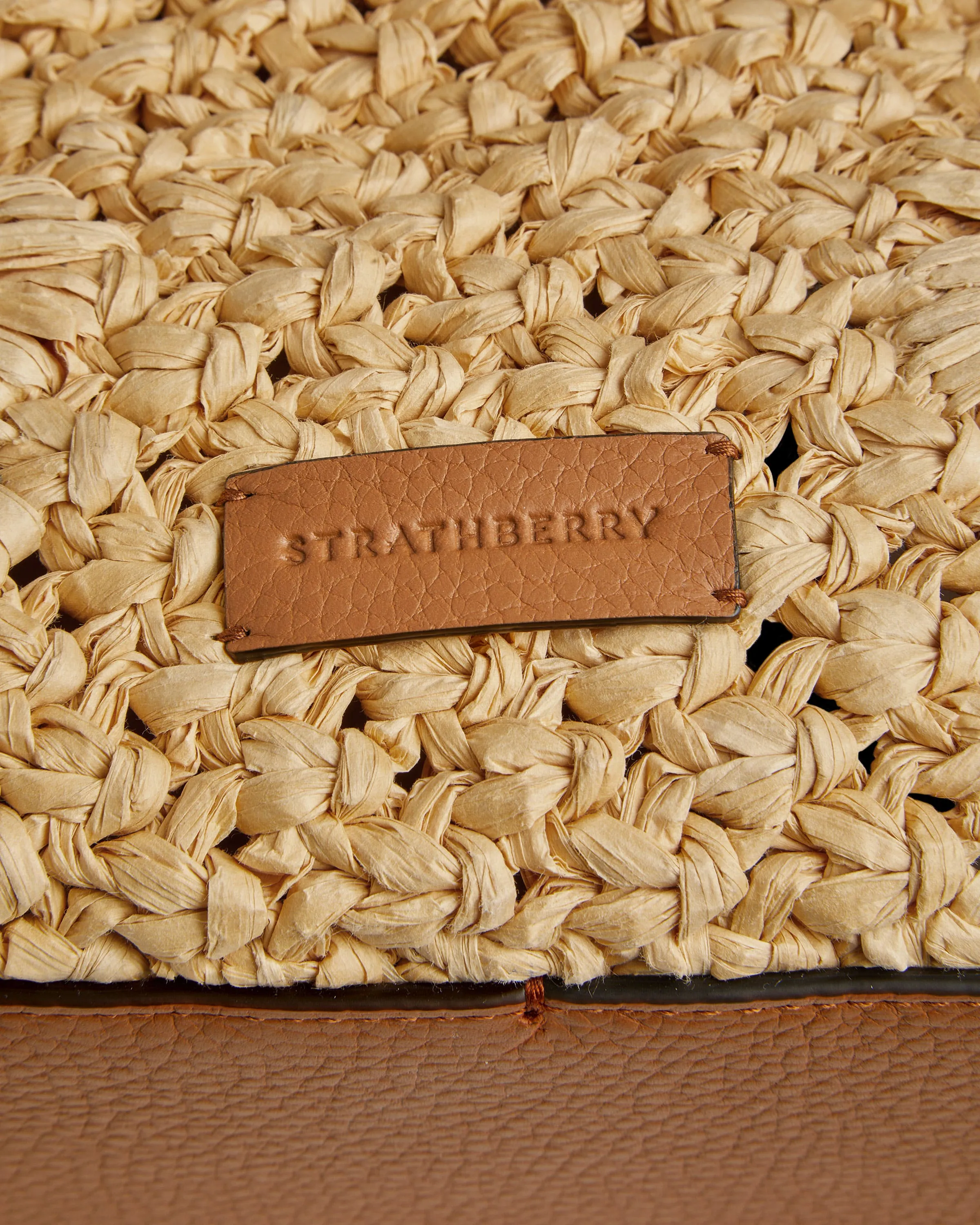 The Strathberry Basket (Small) - Floral Paper Raffia/Tan