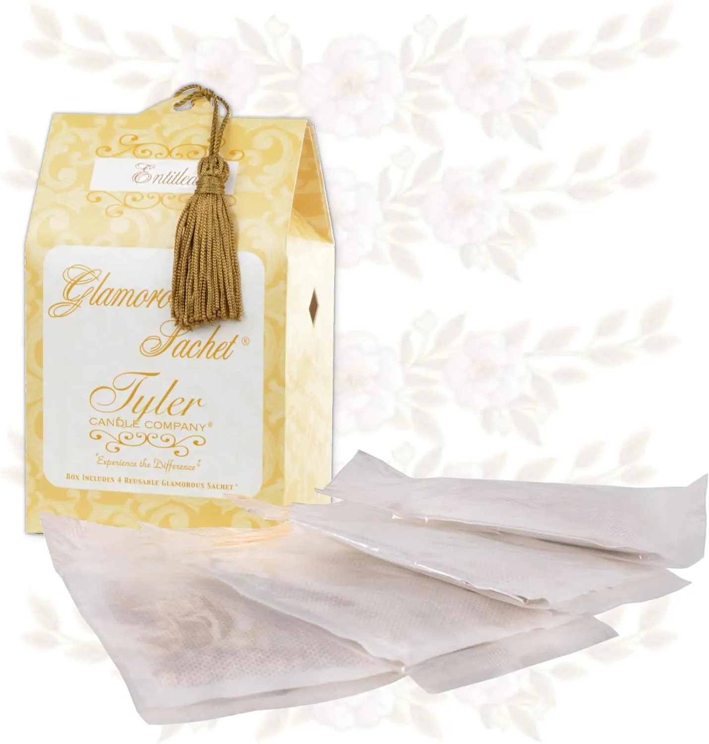 Tyler Candle Entitled Dryer Sachets, 8 Glamorous Reusable Sachets, 2 Pack (4 per Pack) Bundle with Lumintrail Stain Remover Pen, Home Laundry Softener Sheets, Scent for Clean Fabric Detergent Beads
