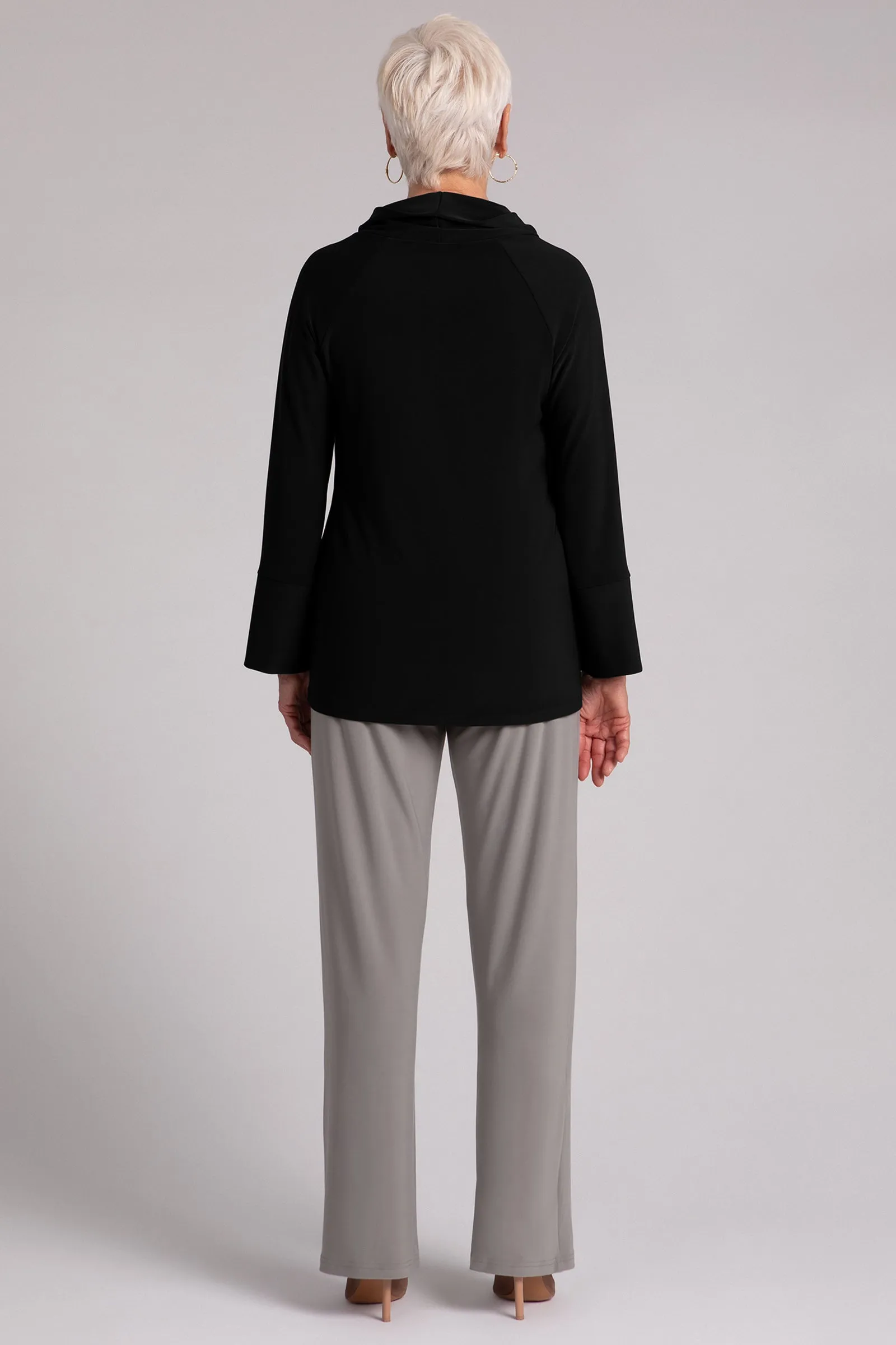Wide Cuff Raglan Sleeve Top | Black