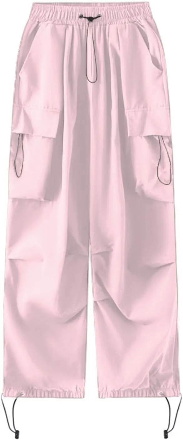 Wide Leg Pants for Women Winter Button Sports Pants with Pockets Barrel Pants Elastic Waist