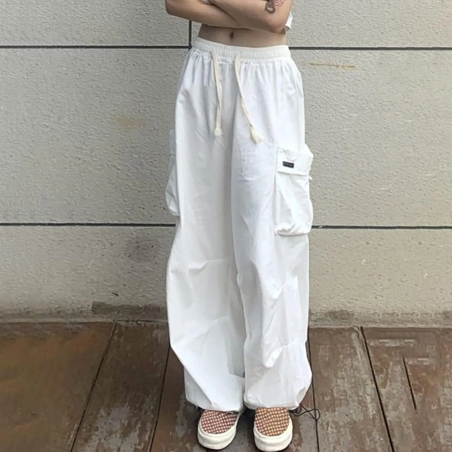 Wide Leg Pants for Women Winter Slim Business Palazzo with Pockets High Waisted Elastic Waist