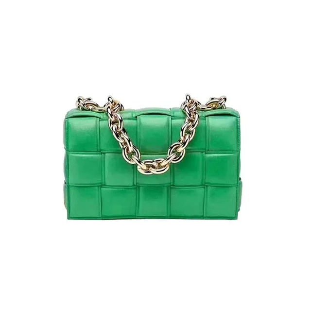 Women Crossbody Bag Weave Flap Bags For Women 2020 Quality Leather Thick Chain Shoulder Messenger Bags Female Handbag And Purse