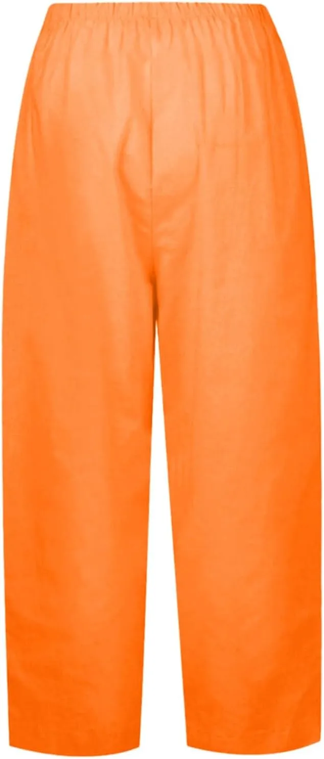 Womens Wide Leg Harem Pants Winter Lightweight Work Pants with Pockets Barrel Pants Fleece Lined