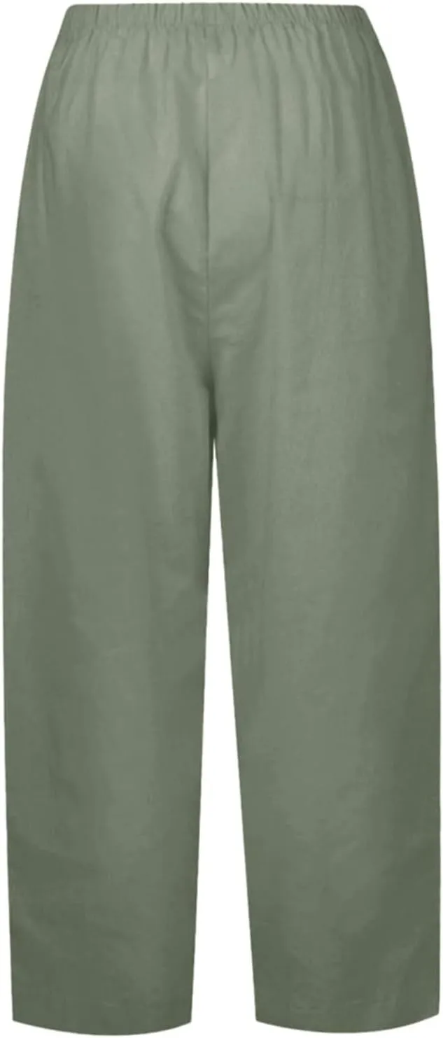 Womens Wide Leg Harem Pants Winter Lightweight Work Pants with Pockets Barrel Pants Fleece Lined
