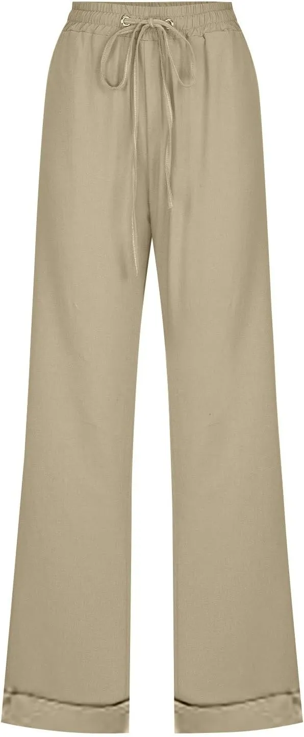 Womens Wide Leg Harem Pants Winter Nice Business Thermal with Pockets Fleece Lined Wide Leg