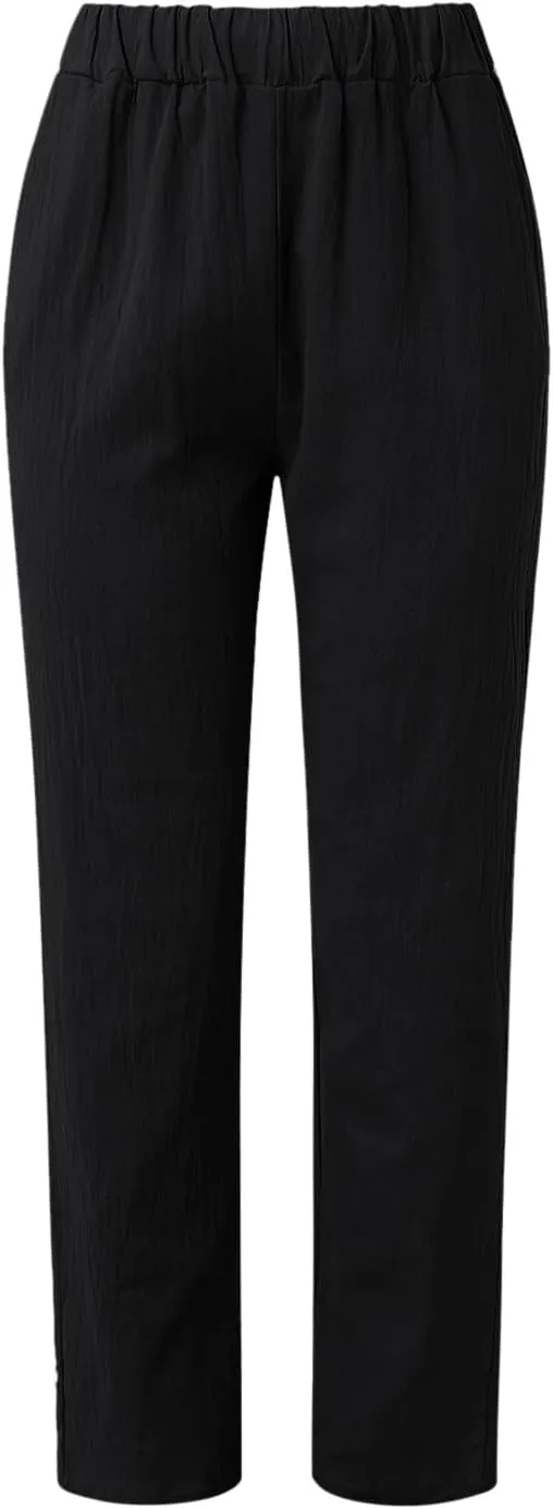 Womens Wide Leg Sweatpants Winter Opaque Beach Thermal with Pockets Barrel Pants Wide Leg