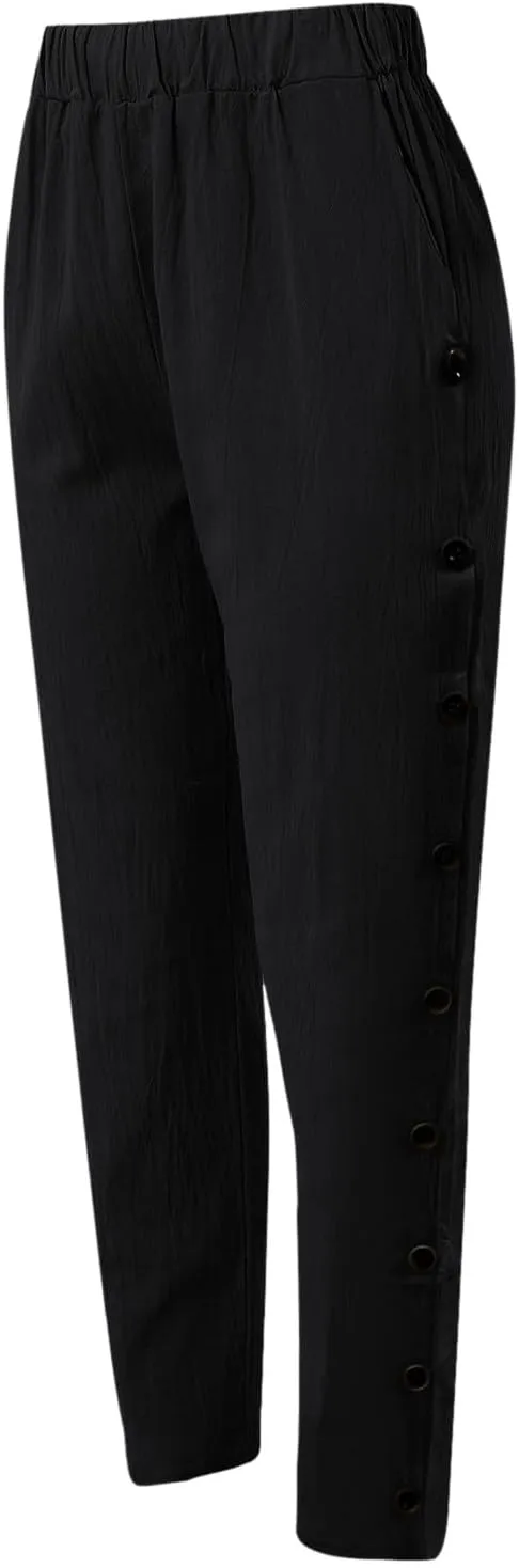 Womens Wide Leg Sweatpants Winter Opaque Beach Thermal with Pockets Barrel Pants Wide Leg